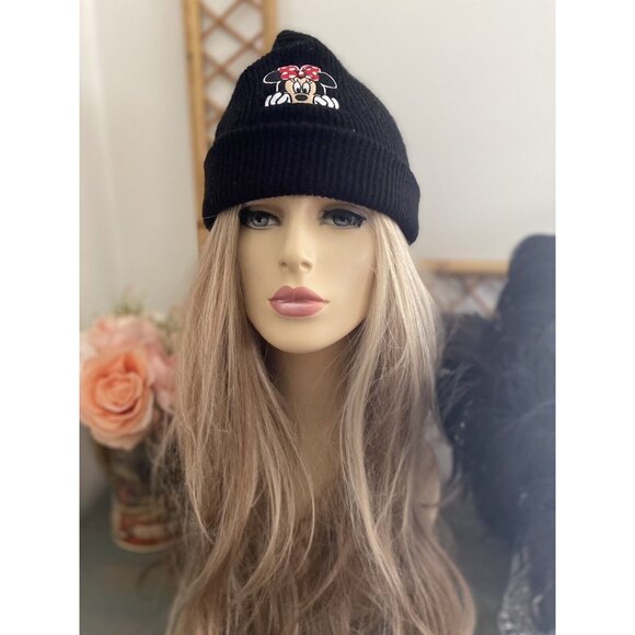 Minnie Mouse Hat Knit Beanie Disney Collection by Neff Black One Size Very Good - Picture 16 of 16